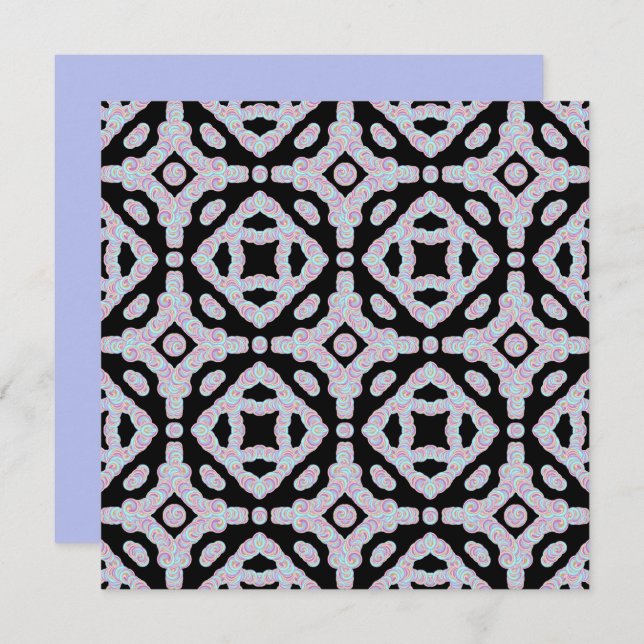 Pastel Colored Squiggly Discs Symmetrical Pattern Karte (Vorne/Hinten)