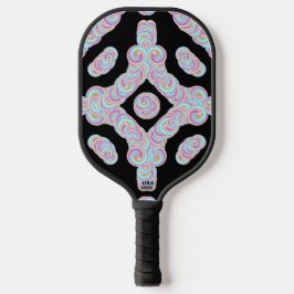 Pastel Colored Squiggly Discs Symmetrical Pattern Pickleball Schläger