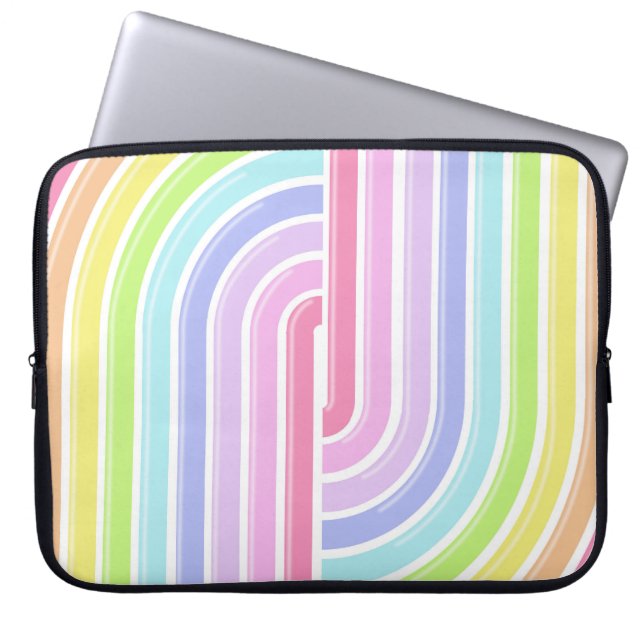 PASTEL COLORED STRIPED PATTERN LAPTOPSCHUTZHÜLLE (Vorderseite)
