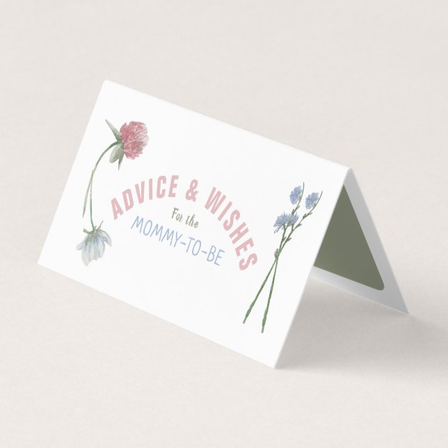 Pastel Colored Wild Floral Advice Cards Visitenkarten (Vorderseite)