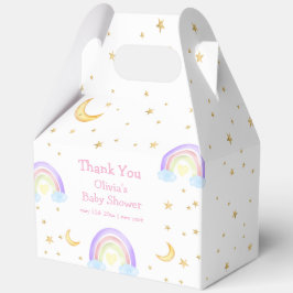 Pastel Colorful Rainbow Moon Sky Babydusche Geschenkschachtel
