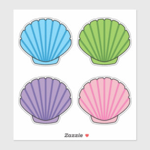 Pastel Colorful Seashell Pack Aufkleber