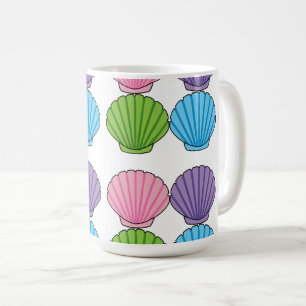 Pastel Colorful Seashell Pack Kaffeetasse