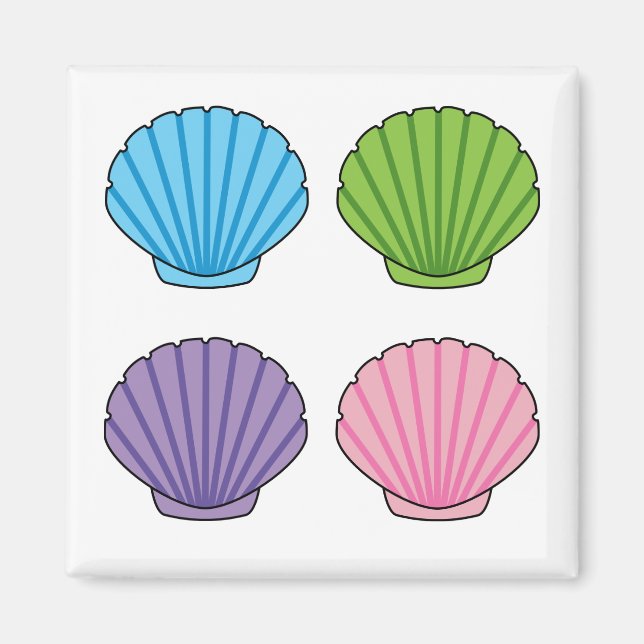 Pastel Colorful Seashell Pack Magnet (Vorne)