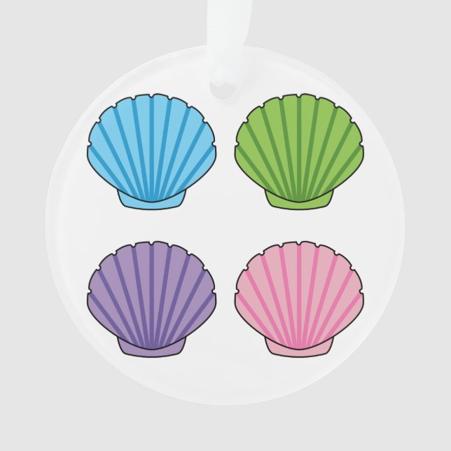 Pastel Colorful Seashell Pack Ornament (Vorderseite)