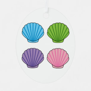 Pastel Colorful Seashell Pack Ornament Aus Metall