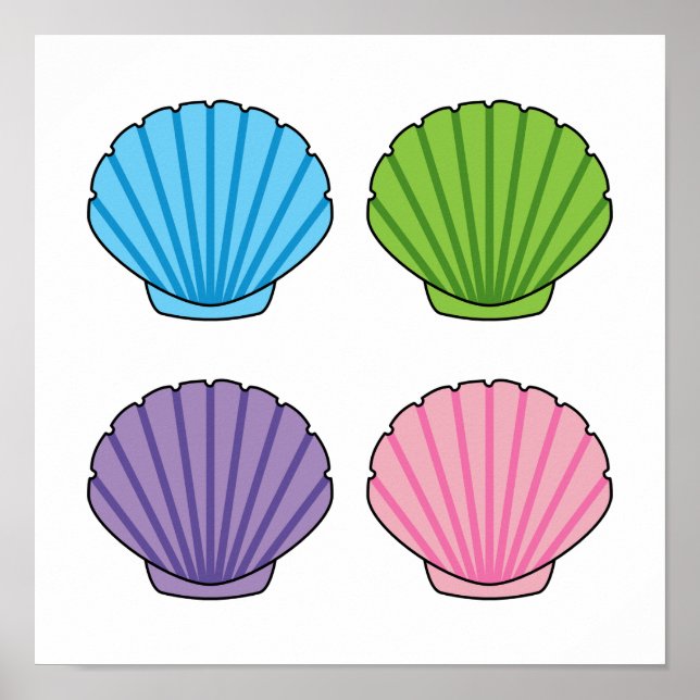 Pastel Colorful Seashell Pack Poster (Vorne)