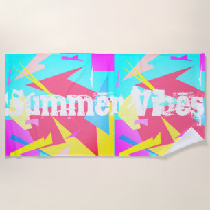 Pastel Colors Abstrakt Summer Vibes Beach Handtuch