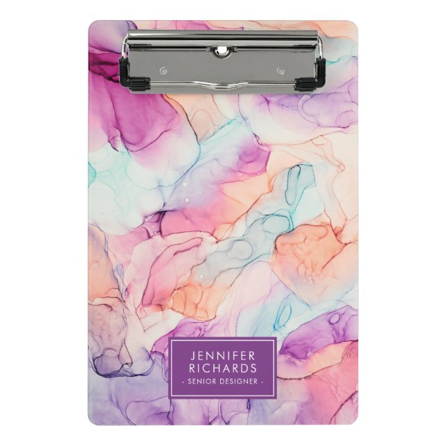 Pastel Colors Alcohol Tinte Personalisiert Mini Klemmbrett (Vorderseite)