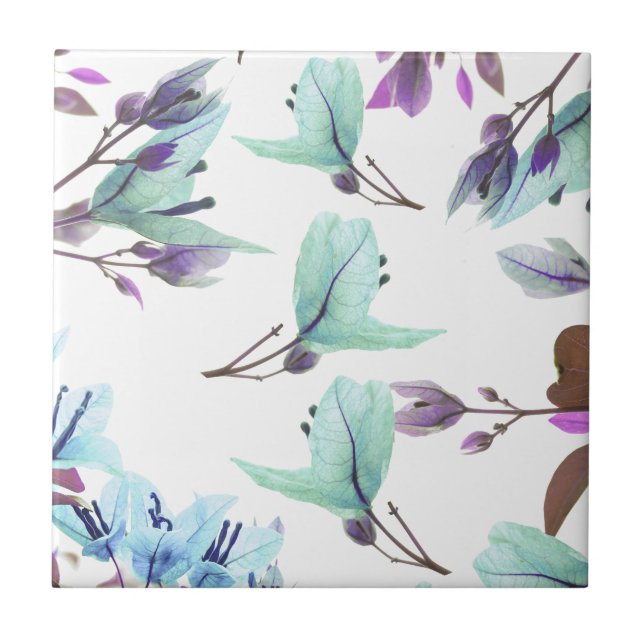 Pastel Colors Bougainvillea Blume Fliese (Vorderseite)