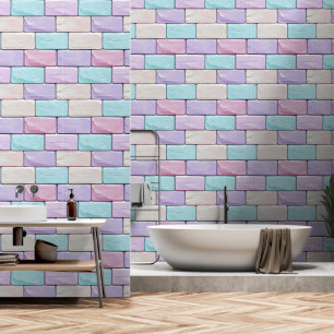 Pastel Colors Brick Muster Tapete