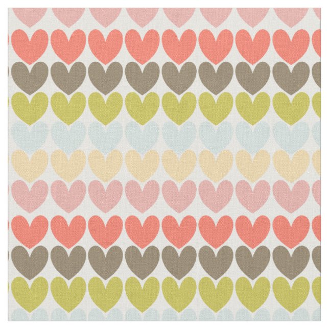 Pastel Colors Ditsy-Liebe hört Gemustertes Design Stoff (Nahaufnahme)