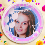 Pastel Colors Geburtstagsparty Gerahmtes Foto Pappteller<br><div class="desc">Laden Sie ein Foto hoch und erstellen Sie einfach Ihre personalisierte Papiertafel. Klicken Sie auf BEARBEITEN, wenn Sie gewollt haben, eine der drei Designfarben zu ändern. Sie können dieses Design auf anderen Zazzle-Produkten übertragen und an die meisten Zazzle-Produkte anpassen. Standard Studio-Designs werden in hochauflösender Grafik für berufliche Drucke erstellt. Vielen...</div>