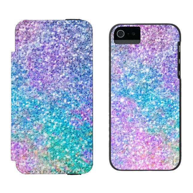 Pastel Colors Glitzer Pattern Incipio iPhone Geldbeutel-Hülle (Seite an Seite)