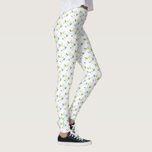 Pastel Colors Happy Green Fern Blätter Leggings