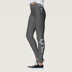 Pastel Colors Happy Turquoise Petals Leggings