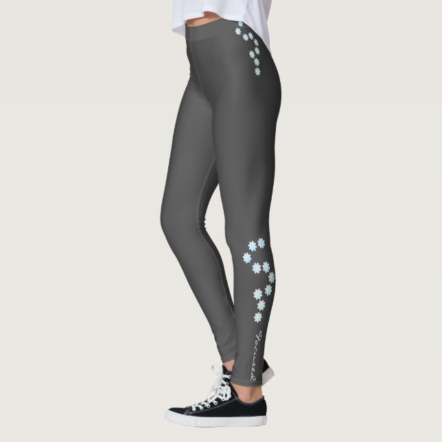 Pastel Colors Happy Turquoise Petals Leggings (Links)