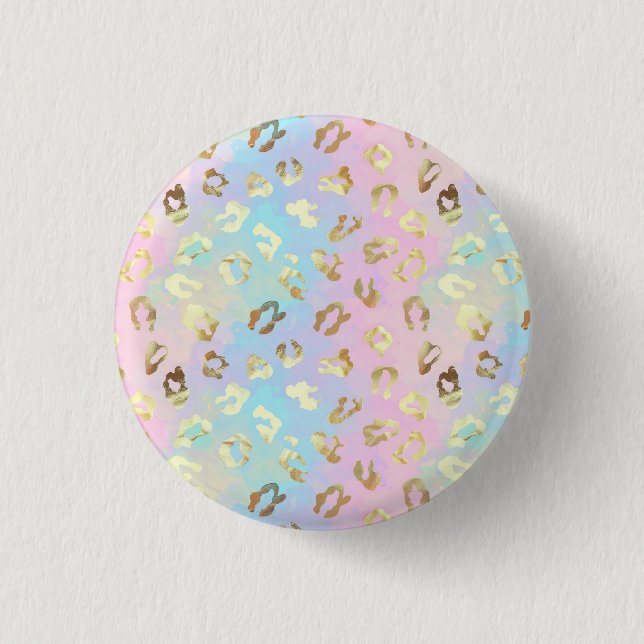 Pastel Colors Leopard Skin Bandana Button (Vorderseite)