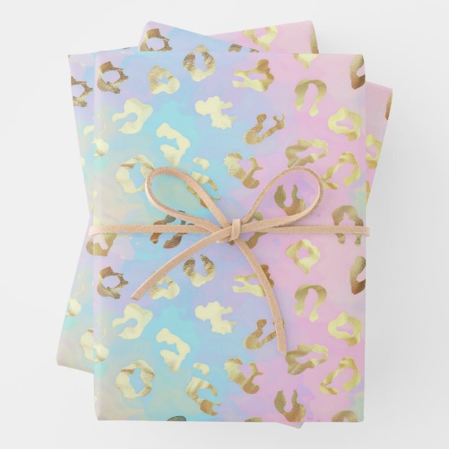 Pastel Colors Leopard Skin Bandana Geschenkpapier Set (Beispiel)