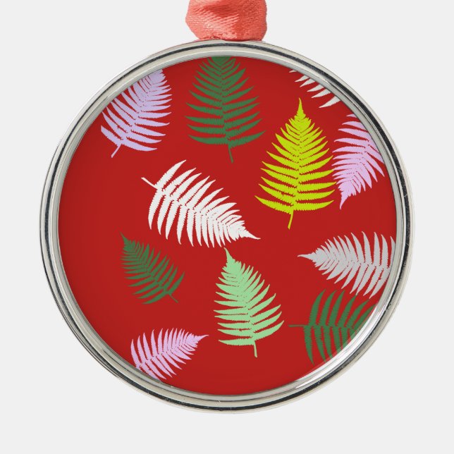 Pastel Colors Lucky Fern Ornament Aus Metall (Vorne)