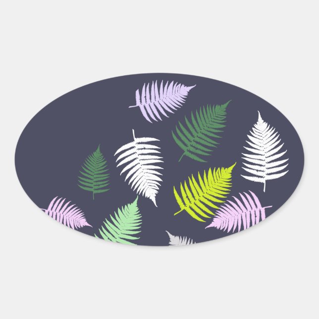 Pastel Colors Lucky Fern Ovaler Aufkleber (Vorderseite)