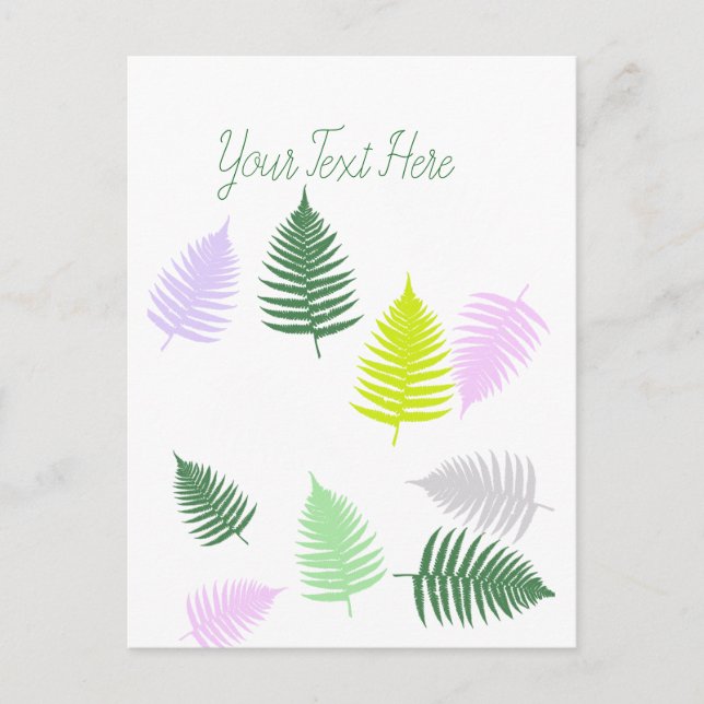 Pastel Colors Lucky Fern Postkarte (Vorderseite)