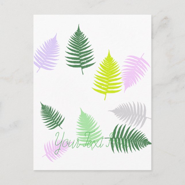 Pastel Colors Lucky Fern Postkarte (Vorderseite)