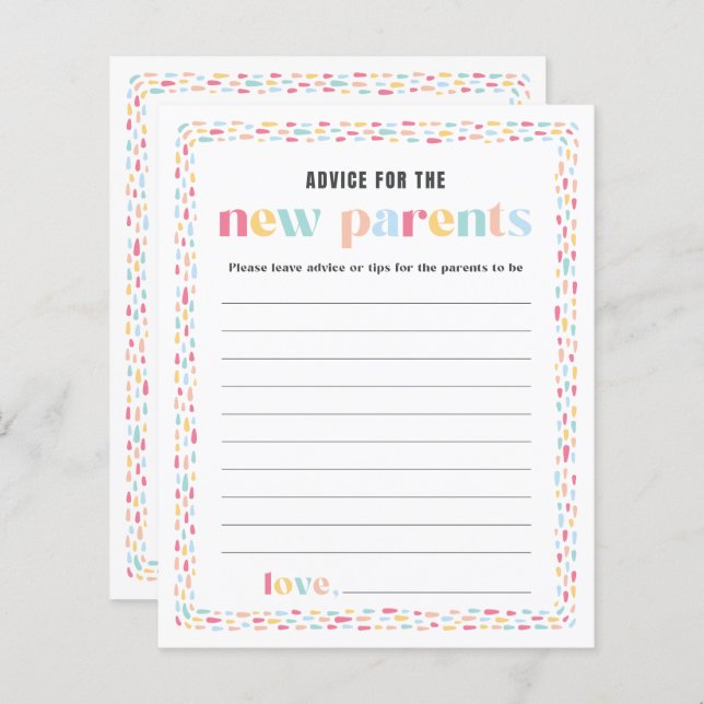 Pastel Colors Rainbow Baby Dusche Kinderbetreuung (Vorne/Hinten)