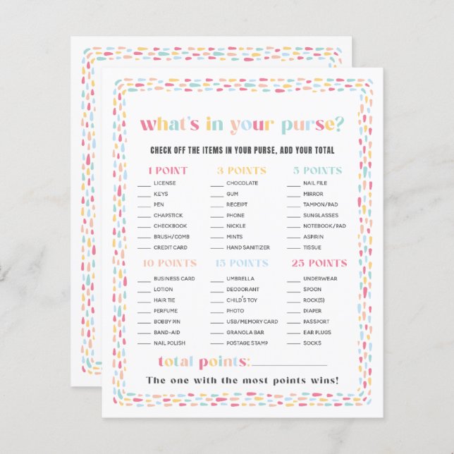 Pastel Colors Rainbow Baby Shower Purgame (Vorne/Hinten)