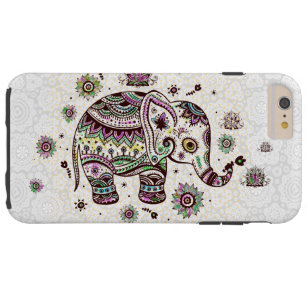 Pastel Colors Retro Blume & Elephant Tough iPhone 6 Plus Hülle