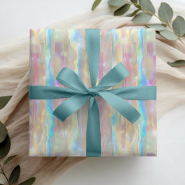 Pastel Colors Shimmering Iridescent Stripes Patter Geschenkpapier