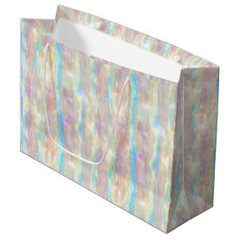 Pastel Colors Shimmering Iridescent Stripes Patter Große Geschenktüte