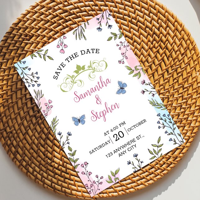 Pastel Colors Sketch Illustrative Floral Rettete T Einladung (Von Creator hochgeladen)