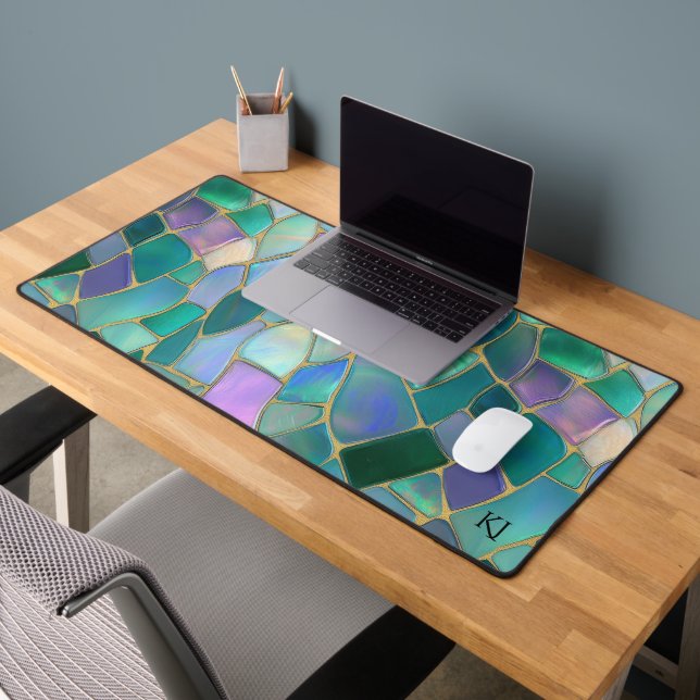 Pastel colors stained glass mosaic pattern schreibtischunterlage (Büro 2)