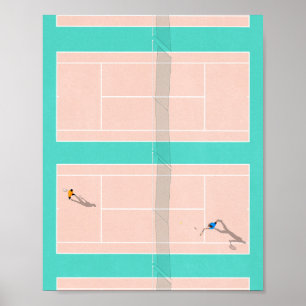Pastel Colors - Tennisplatz Poster
