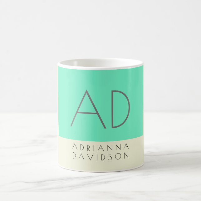 Pastel Colors Trendy Monogram Initials Minimalisti Kaffeetasse (Mittel)