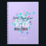 Pastel Colors V 75th Birthday Party Guest Book Notizblock<br><div class="desc">75th Birthday Celebration Guest Book with small squares in pastel colors. Background color (violet) is customizable and lettering too.</div>