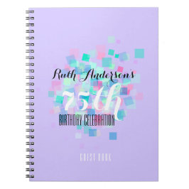 Pastel Colors V 75th Birthday Party Guest Book Notizblock