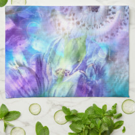 Pastel Colors Whimsical Abstrakt Blue Lila Green Geschirrtuch