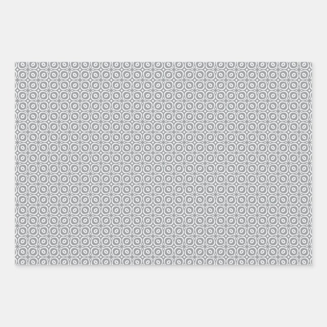 Pastel combination of Retro Gray, Mint, Geometric Geschenkpapier Set (Vorderseite)