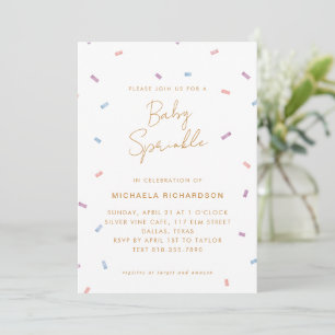 PASTEL CONFETTI BABY SPRINKLE MODERNES MINIMAL   EINLADUNG