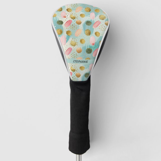 Pastel Confetti Glitzer Abstraktes Muster (2) Golf Headcover (Vorderseite)