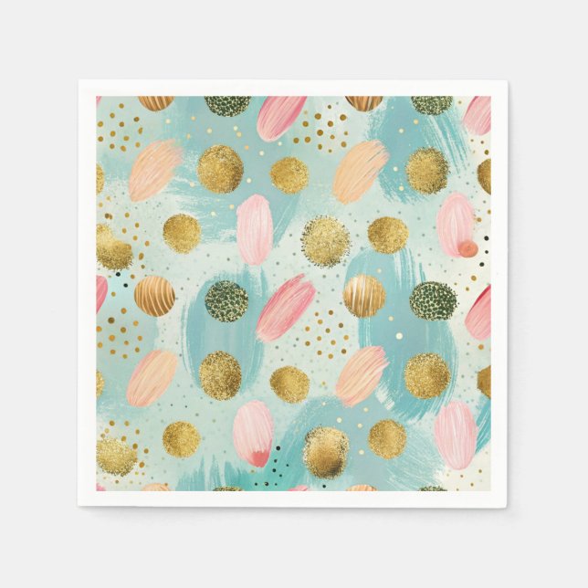 Pastel Confetti Glitzer Abstraktes Muster (2) Serviette (Vorderseite)