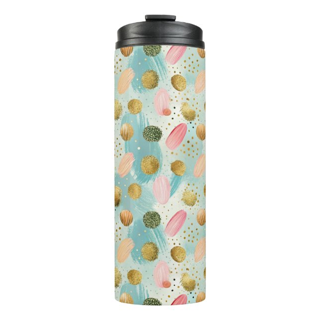 Pastel Confetti Glitzer Abstraktes Muster (2) Thermosbecher (Vorderseite)
