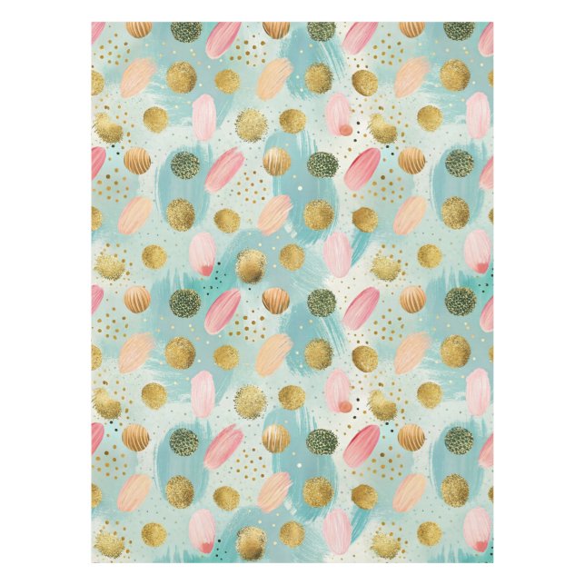 Pastel Confetti Glitzer Abstraktes Muster (2) Tischdecke (Vorderseite)