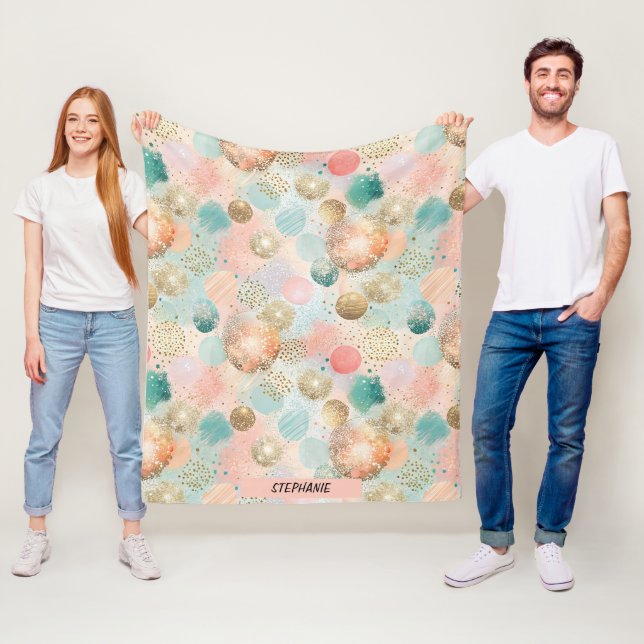 Pastel Confetti Glitzer Abstraktes Muster Fleecedecke (Beispiel)