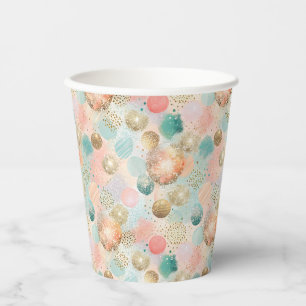 Pastel Confetti Glitzer Abstraktes Muster Pappbecher