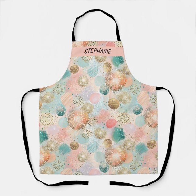 Pastel Confetti Glitzer Abstraktes Muster Schürze (Vorderseite)