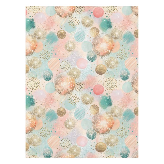 Pastel Confetti Glitzer Abstraktes Muster Tischdecke (Vorderseite)