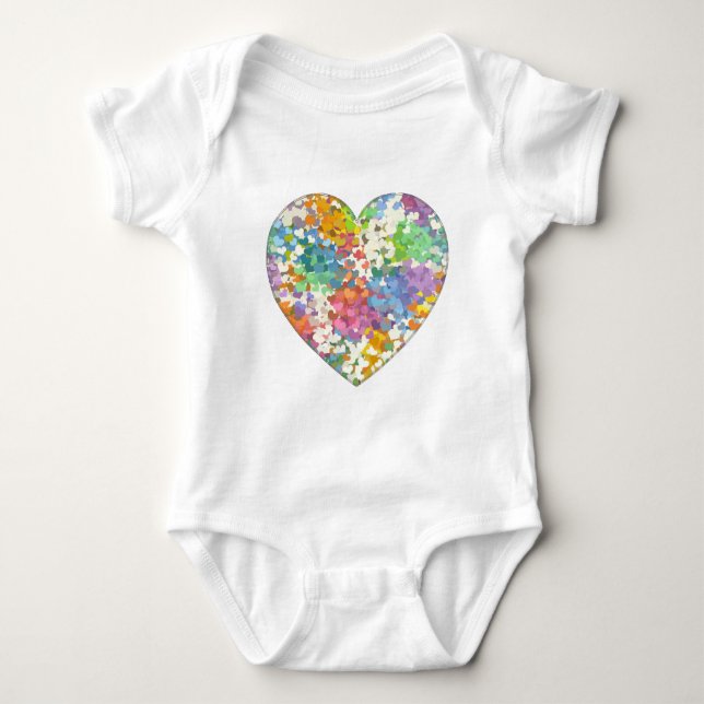 Pastel Confetti Hearts Baby Strampler (Vorderseite)